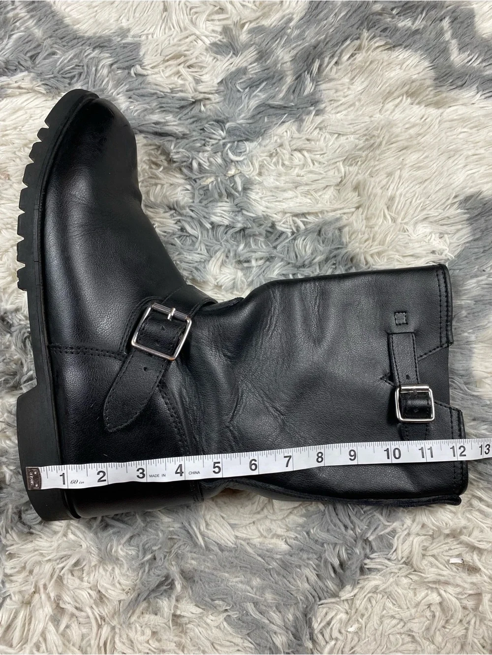 Bilt engineer custom  motorcycle Leather boots Black size 14 Mens